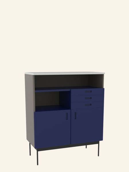 Hubsch-Commode bleu foncé/gris, Study