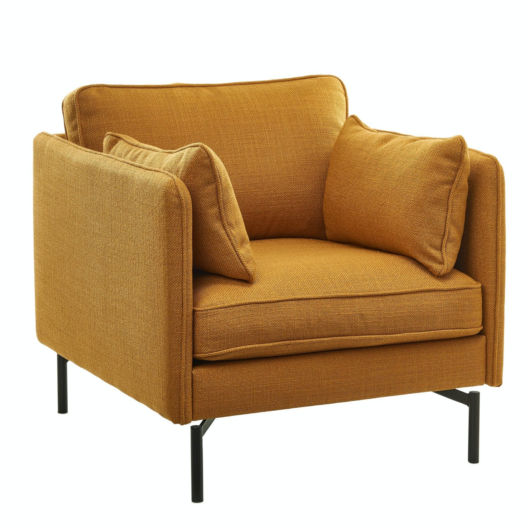fauteuil en tissu jaune moutarde pp n°2  mbs design