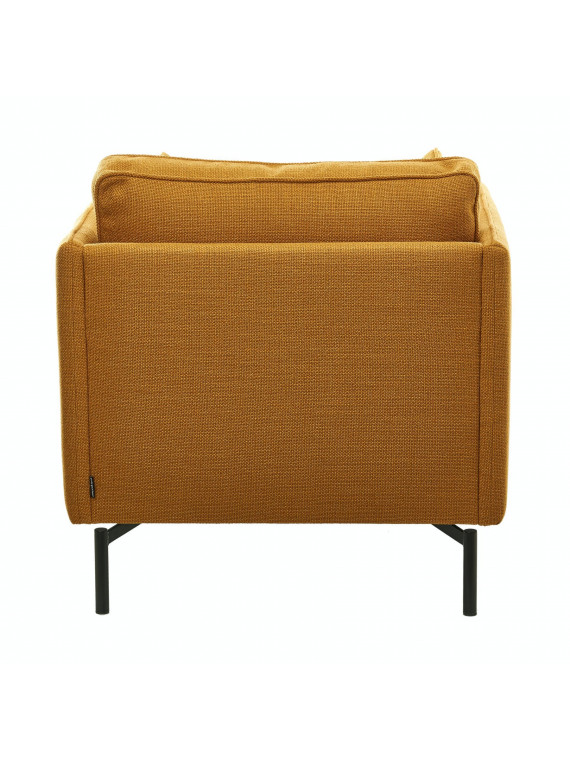 Fauteuil en tissu jaune moutarde, PP n°2