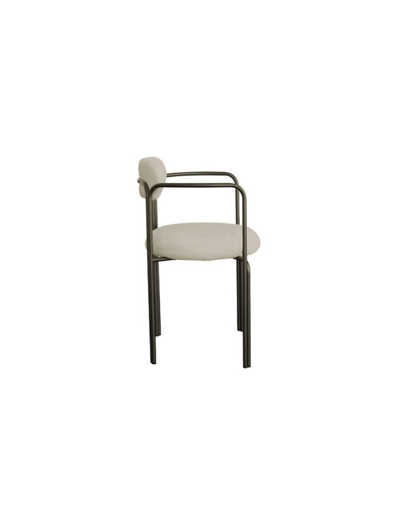 Gabrielle-Fauteuil en tissu bouclette, Colombe