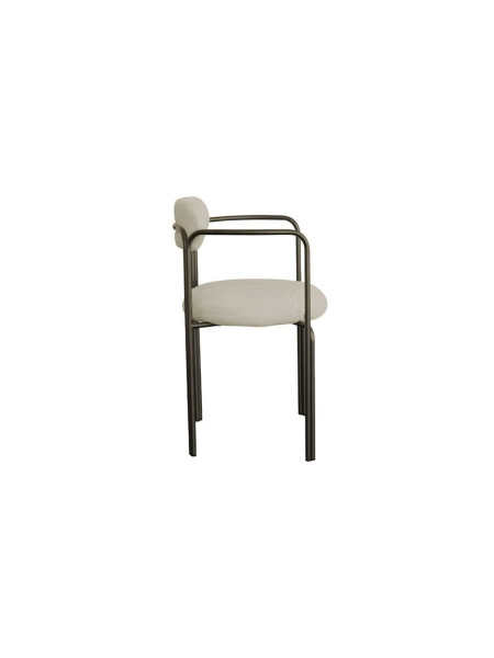 Gabrielle-Fauteuil en tissu bouclette, Colombe