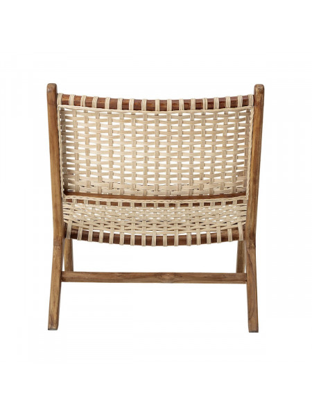 Lounge armchair in teak and natural rattan Keila Bloomingville