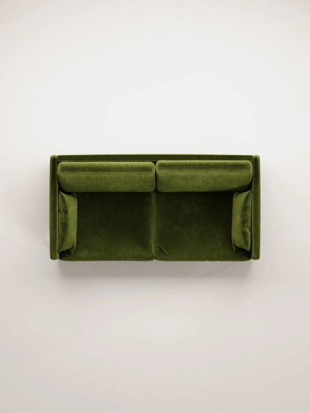 Panac Edition Canapé droit 2 place Herran Velours brut Moss