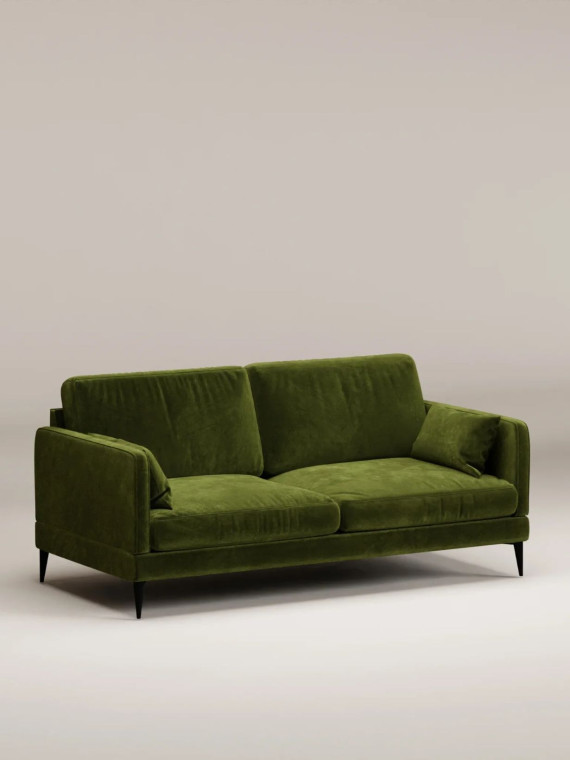Panac Edition Canapé droit 2 place Herran Velours brut Moss