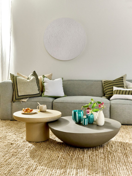 Pomax-table-basse-enduit-chaux,-Piastro-beige-d60cm