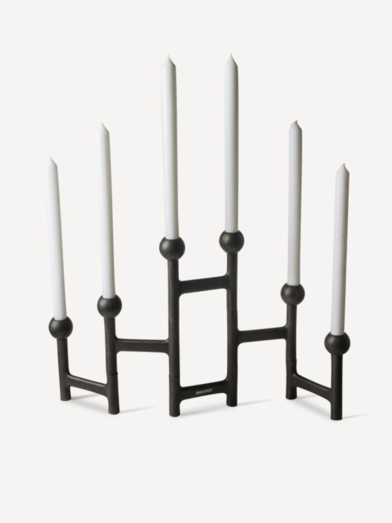 Bougeoir rond pliable noir Pols Potten