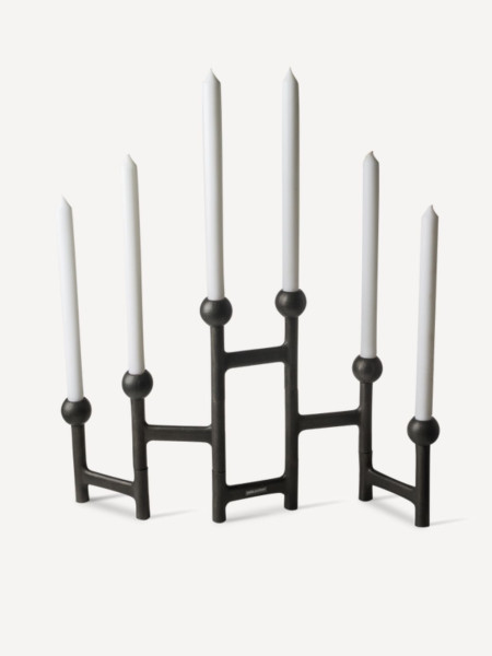 Bougeoir rond pliable noir Pols Potten