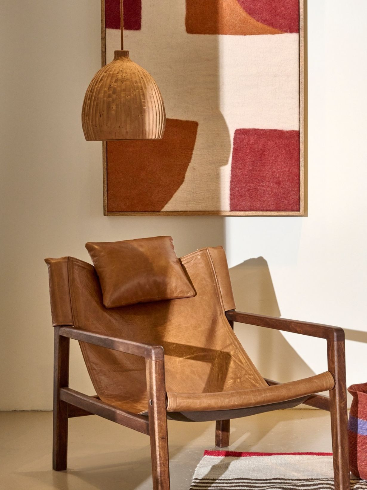 pomax fauteuil siesta bois de manguier cuir