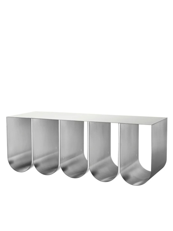 kristina dam Curved storage bench in raw steel Curved