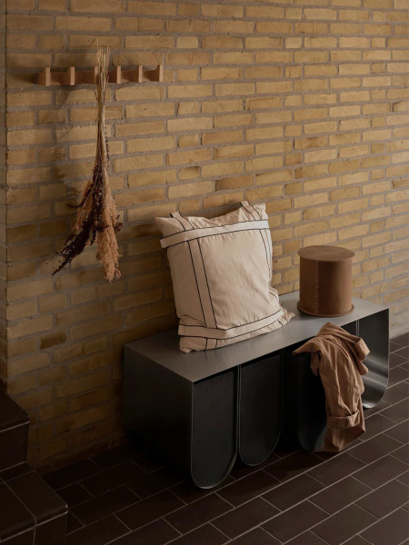 kristina dam Curved storage bench in raw steel Curved