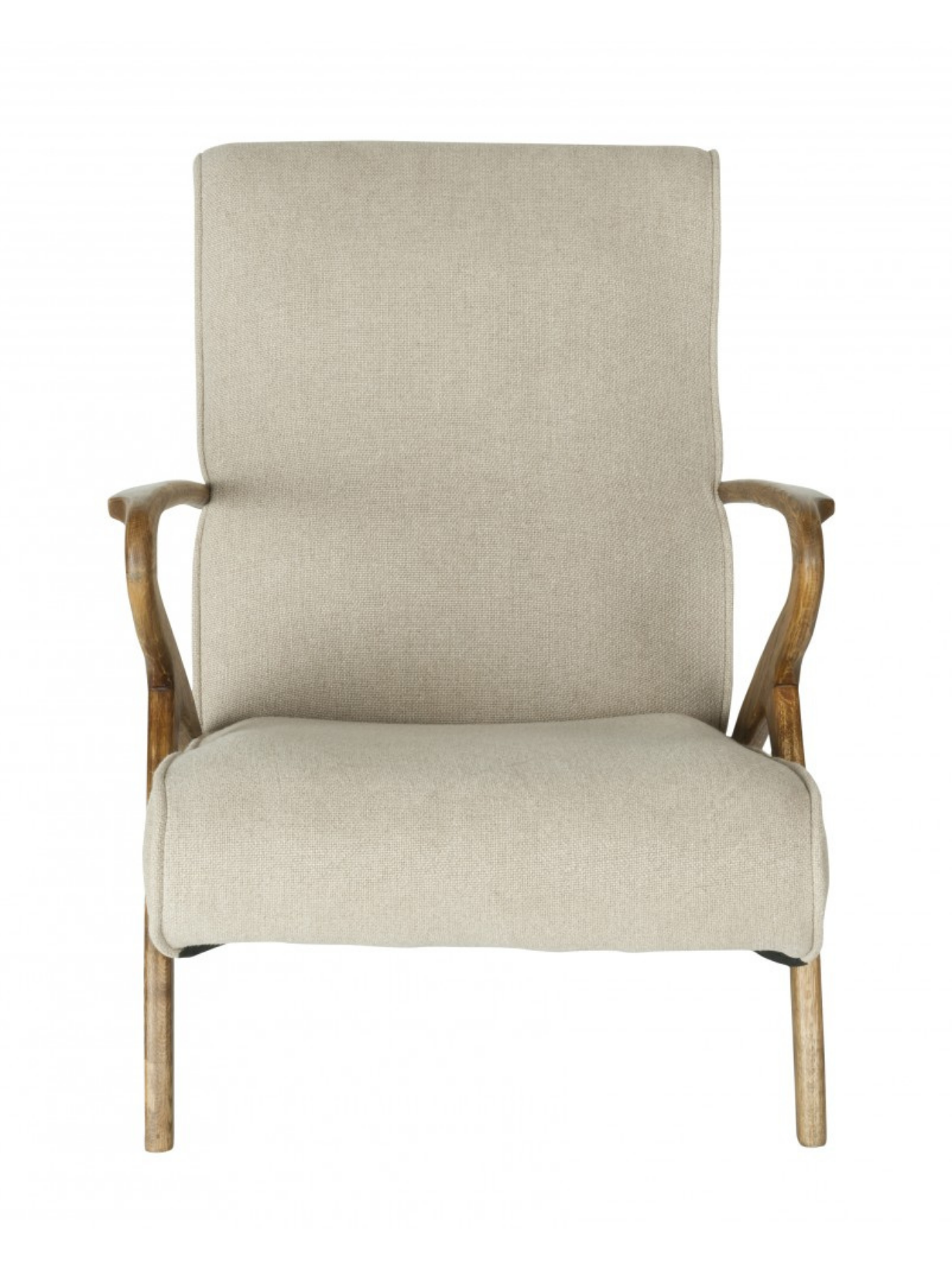 Fauteuil en lin et en chêne, Jean | MBS Design