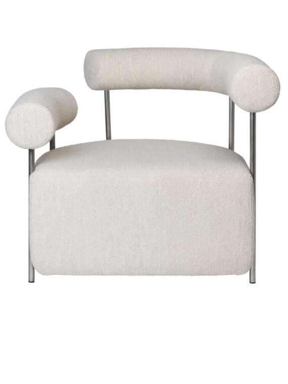 kristina dam chaise longue fabric bouclette solitude left