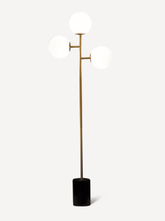 Pols Potten floor lamp full moon black marble 3 globes