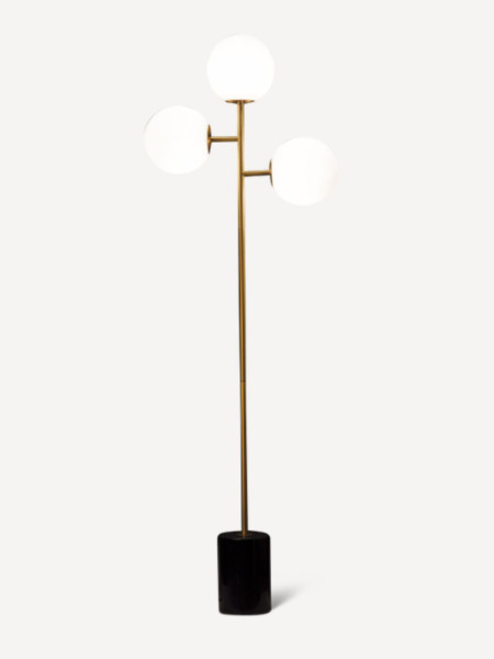 Pols Potten floor lamp full moon black marble 3 globes