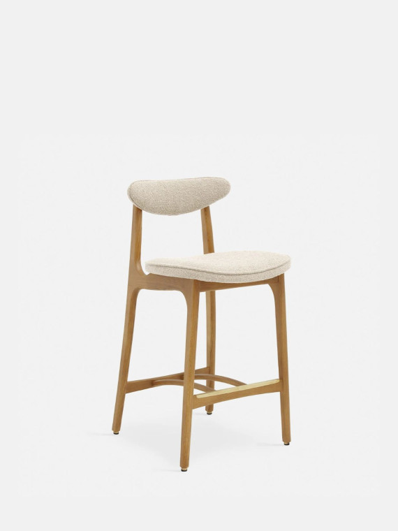 366 Concept Chaise de bar 200-190 en frêne massif et tissu bouclette