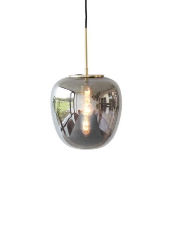 Hubsch Reflect Suspension en verre fumé avec détail en laiton Ø25cm
