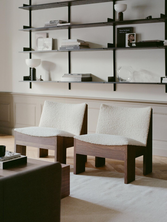 new works fauteuil lounge chêne massif tenon
