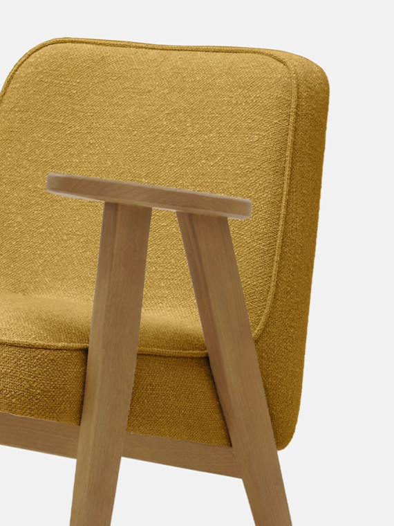 366 Concept Armchair in solid oak and Sierra Boucle Fabric