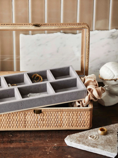 Boîte à bijoux en rotin Rattan, Nordal | MBS Design