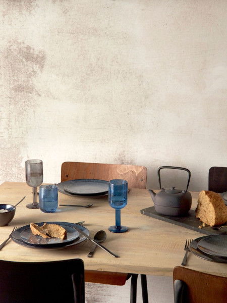 POMAX assiette plate en grès MIRHA gris foncé Ø27cm