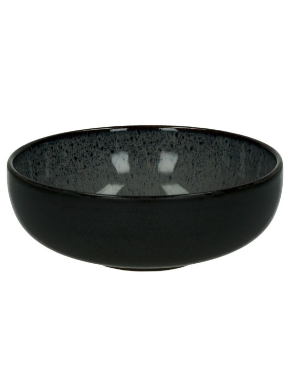 Pomax Lot de 6 bol en grès Mirha gris foncé Ø16 cm