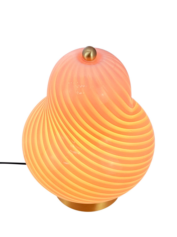 Lampe de table en verre et métal, Lucy Dyberg Larsen rose