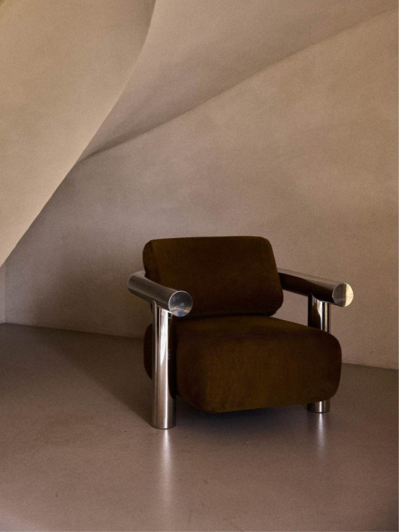 Gabrielle paris Fauteuil en inox poli, Claude 100