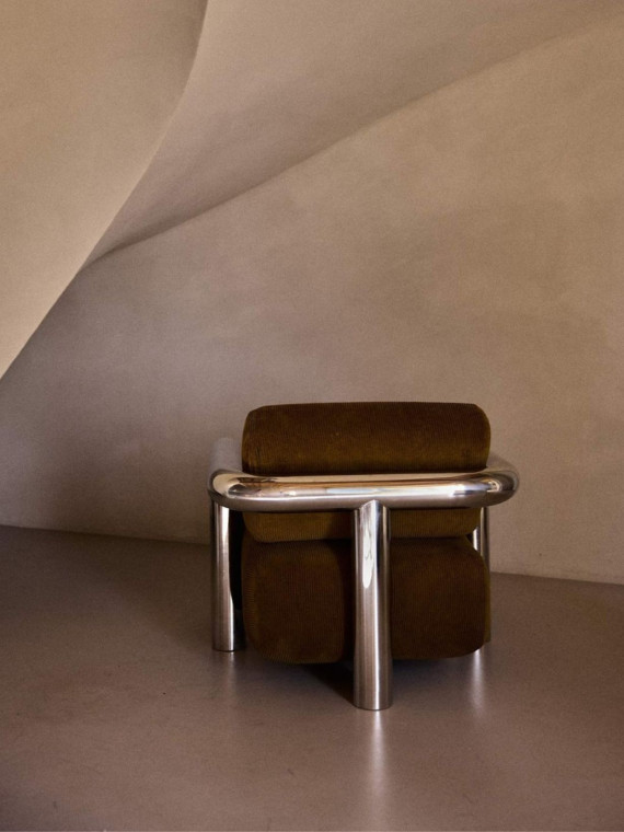 Gabrielle paris Polished stainless steel Claude armchair Claude