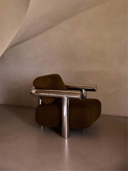 Gabrielle paris Polished stainless steel Claude armchair Claude