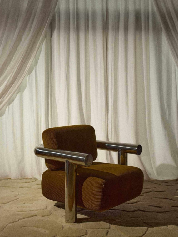 Gabrielle paris Polished stainless steel Claude armchair Claude