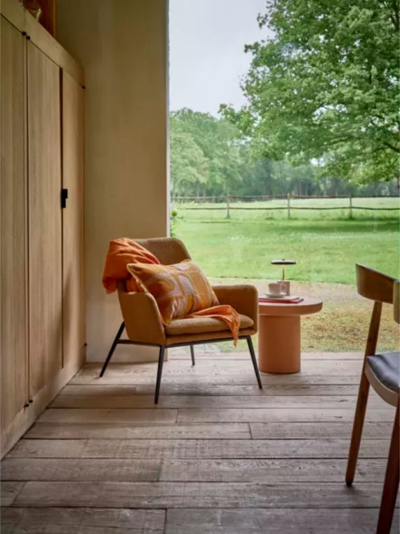 Fauteuil Hailey en métal et tissu gris - Pomax| MBS Design