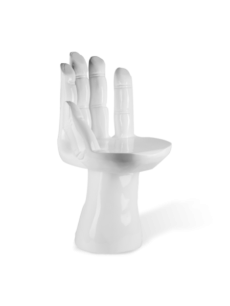 Chaise Main Pols Potten en résine laquée blanche
