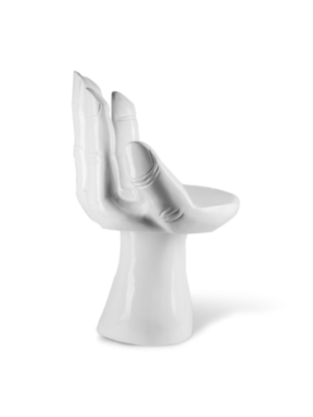  Chaise Main Pols Potten en résine laquée blanche