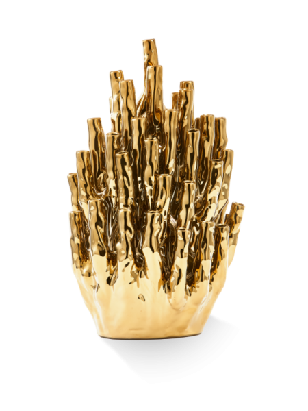 Pols Potten Coral 50-tulips vase gold · back view