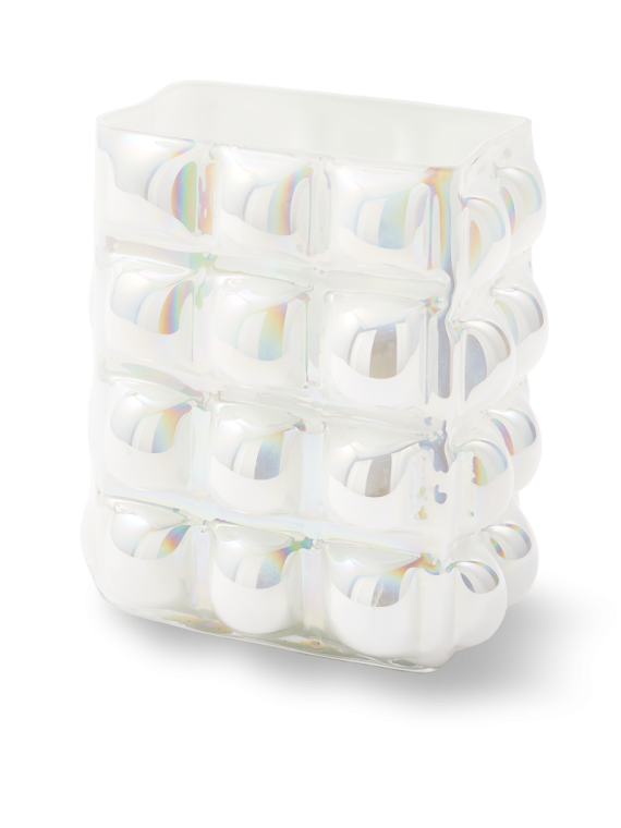 Pols Potten glass vase Bubble L white · front view