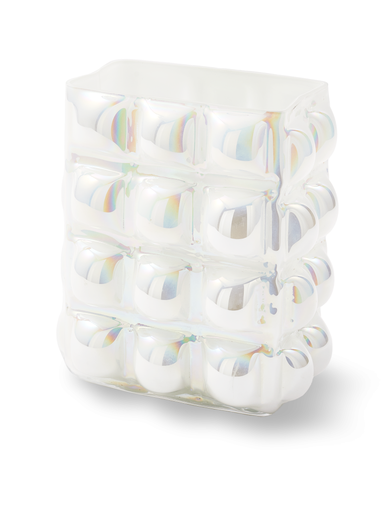 Pols Potten glass vase Bubble L white · front view