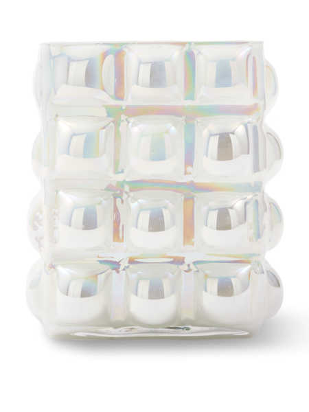 Pols Potten glass vase Bubble L white · three-quarter view