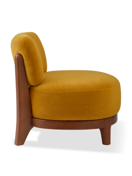 Pols Potten ash and yellow fabric armchair Fizz Soft · rear view