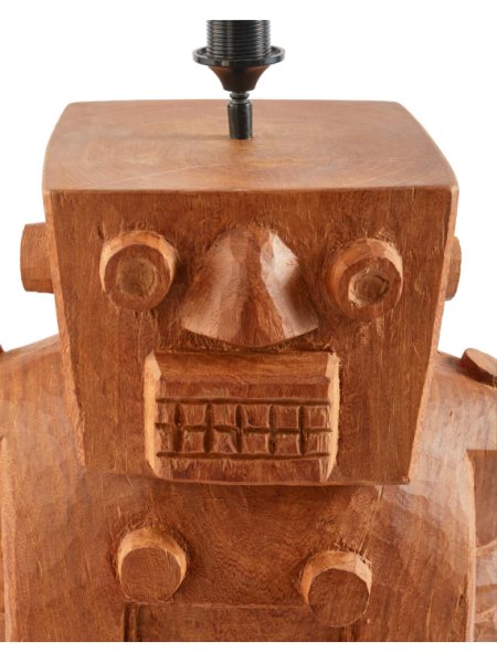 Pols Potten Robot cognac wood lamp base · detail view