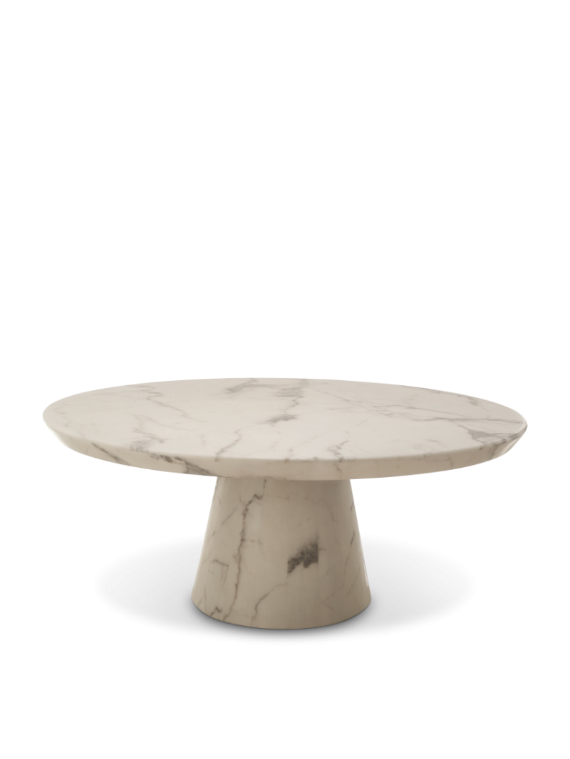 Pols Potten Disc white marble-look coffee table · front view