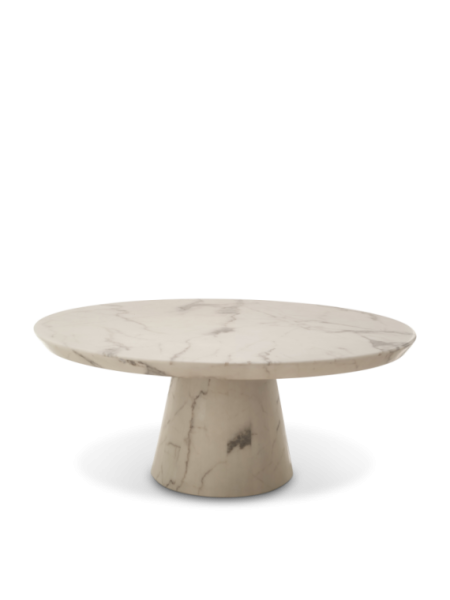 Pols Potten Disc white marble-look coffee table · front view