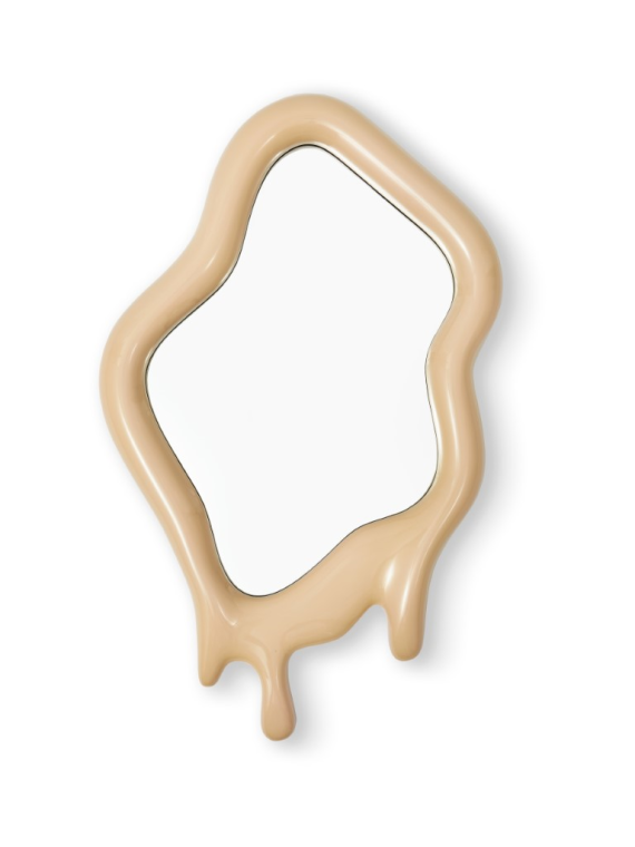Pols Potten Melting oval beige mirror · front view