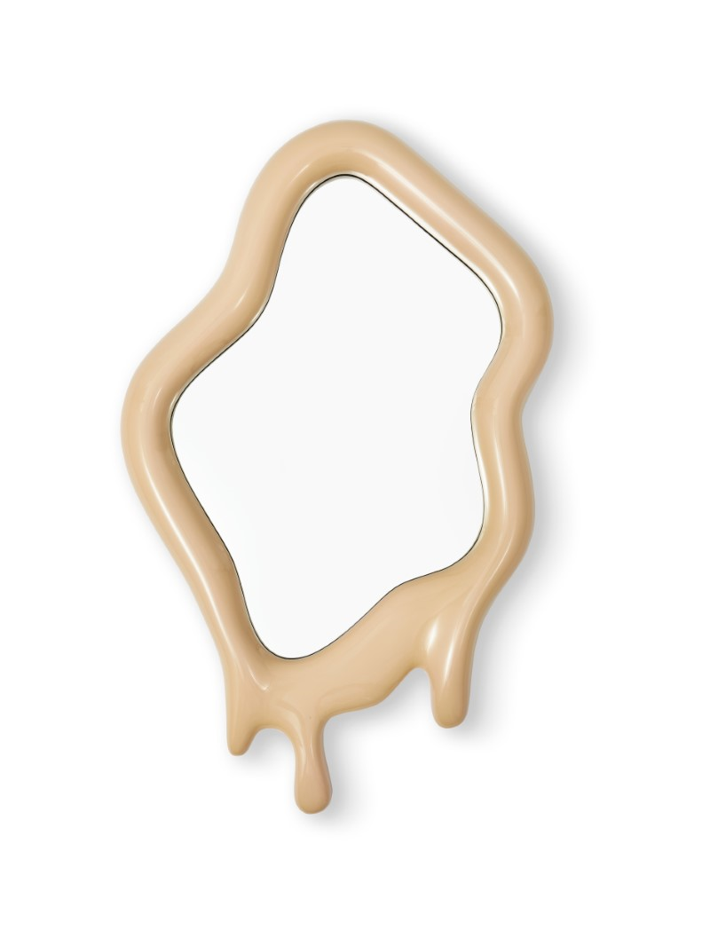 Pols Potten Melting oval beige mirror · front view