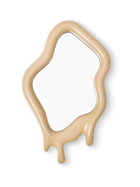 Pols Potten Melting oval beige mirror · front view