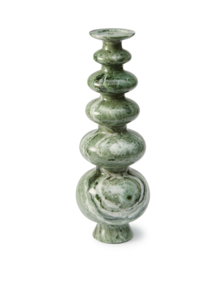 Pols Potten Heritage Sphere green marble candle holder · front view