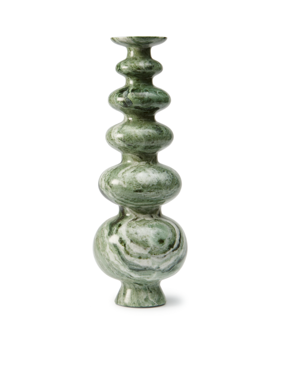 Pols Potten Heritage Sphere green marble candle holder · front view