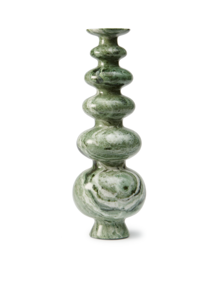 Pols Potten Heritage Sphere green marble candle holder · three-quarter view
