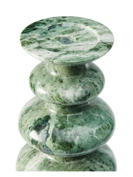 Pols Potten Heritage Sphere green marble candle holder · detail view