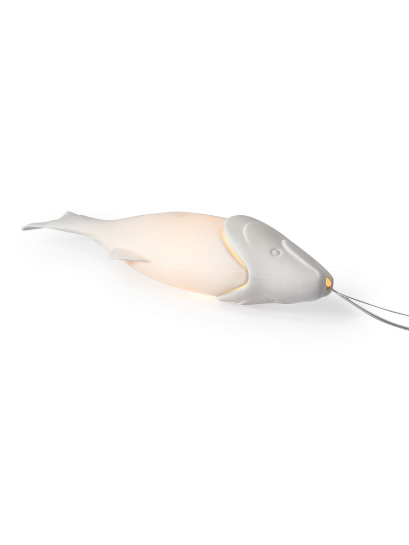 Pols Potten porcelain fish pendant lamp Mykiss · front view