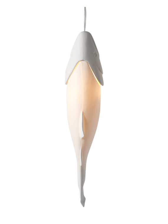 Pols Potten porcelain fish pendant lamp Mykiss · front view